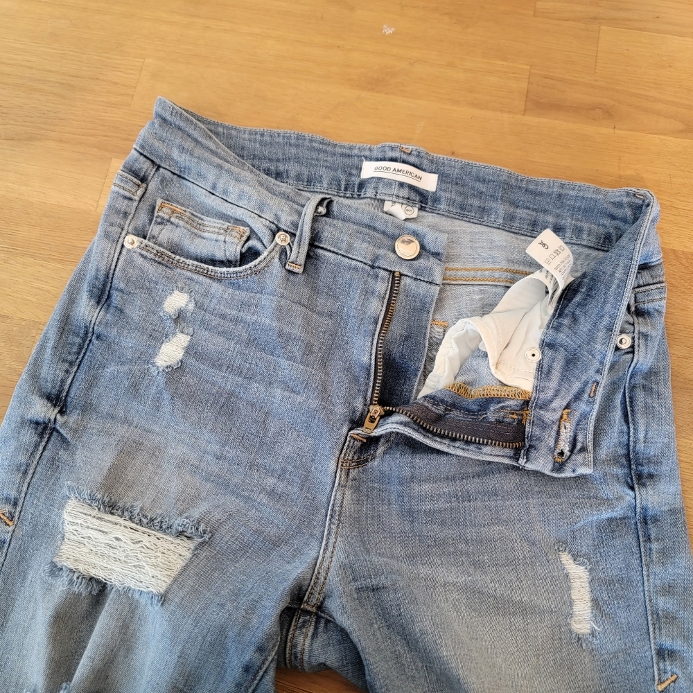 Good American Good Legs Distressed Skinny Jean 4/27 - Picture 7 of 12